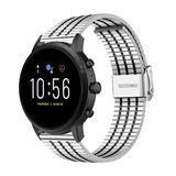 Strap-it® Fossil Gen 5 roestvrij stalen band (zilver/zwart)
