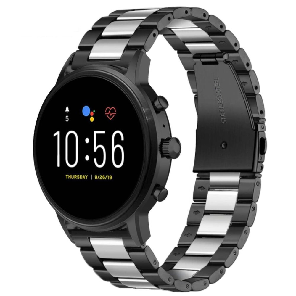 Strap-it® Strap-it Fossil Gen 5 stalen band (zwart/zilver)