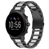 Strap-it® Fossil Gen 5 stalen band (zwart/zilver)