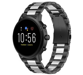 Strap-it® Fossil Gen 5 stalen band (zwart/zilver)