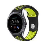 Strap-it® Fossil Gen 5e - 44mm sport band (zwart/geel)