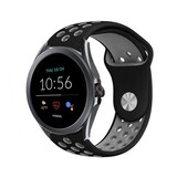 Strap-it® Fossil Gen 5e - 44mm sport band (zwart/grijs)