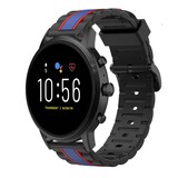 Strap-it® Fossil Gen 5 Special Edition band (zwart/blauw)