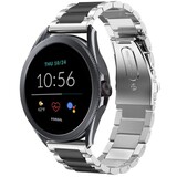 Strap-it® Fossil Gen 5e - 44mm stalen band (zilver/zwart)