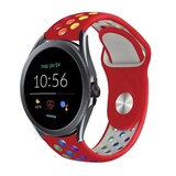 Strap-it® Fossil Gen 5e - 44mm sport band (rood kleurrijk)