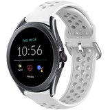 Strap-it® Fossil Gen 5e - 44mm siliconen bandje met gaatjes (wit)