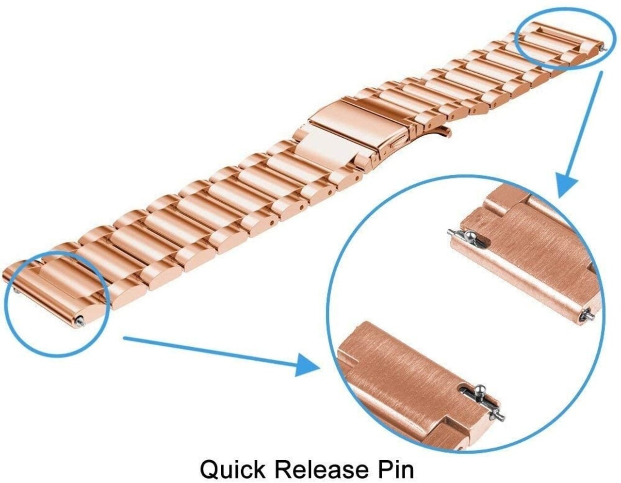 Strap-it® Strap-it OnePlus Watch 3 stalen band (rosé goud)