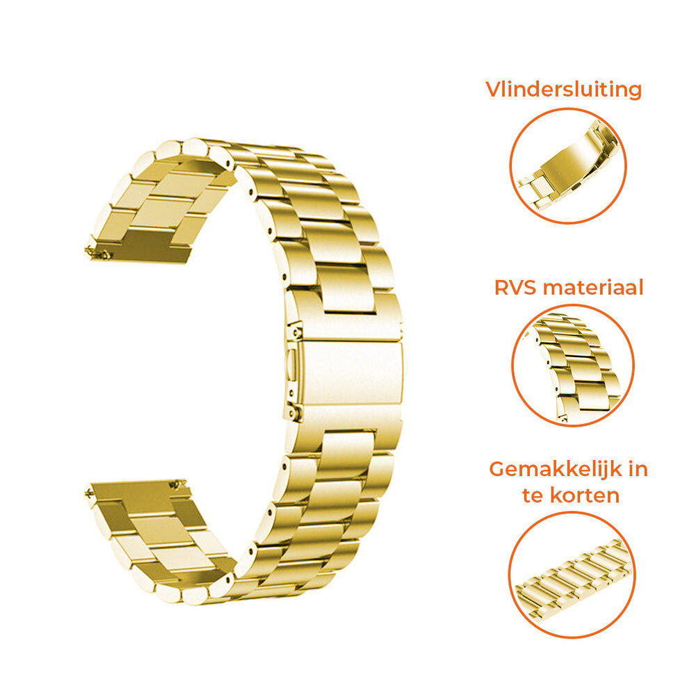 Strap-it® Strap-it OnePlus Watch 3 stalen band (goud)