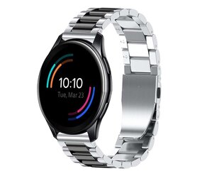 Strap-it® OnePlus Watch 3 stalen band (zilver/zwart) Strap-it® OnePlus Watch 3 stalen band (zilver/zwart)