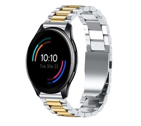 Strap-it® OnePlus Watch 3 stalen band (zilver/goud)
