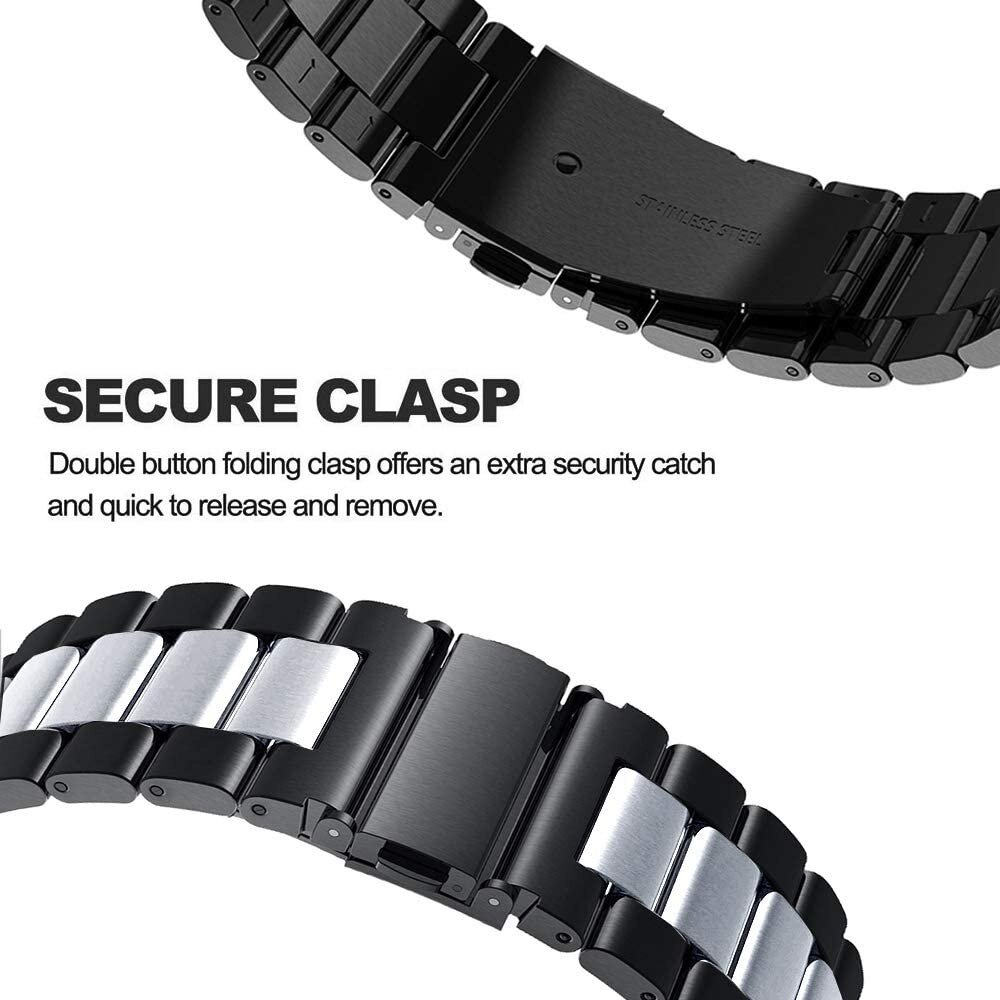Strap-it® Strap-it OnePlus Watch 3 stalen band (zwart/zilver)
