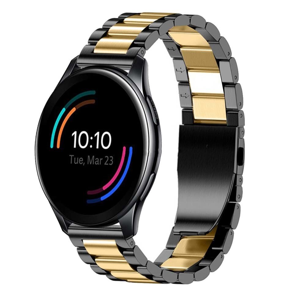 Strap-it® Strap-it OnePlus Watch 3 stalen band (zwart/goud)