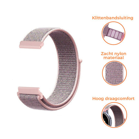 Strap-it® Strap-it OnePlus Watch 3 nylon bandje (pink sand) Strap-it® Strap-it OnePlus Watch 3 nylon bandje (pink sand)