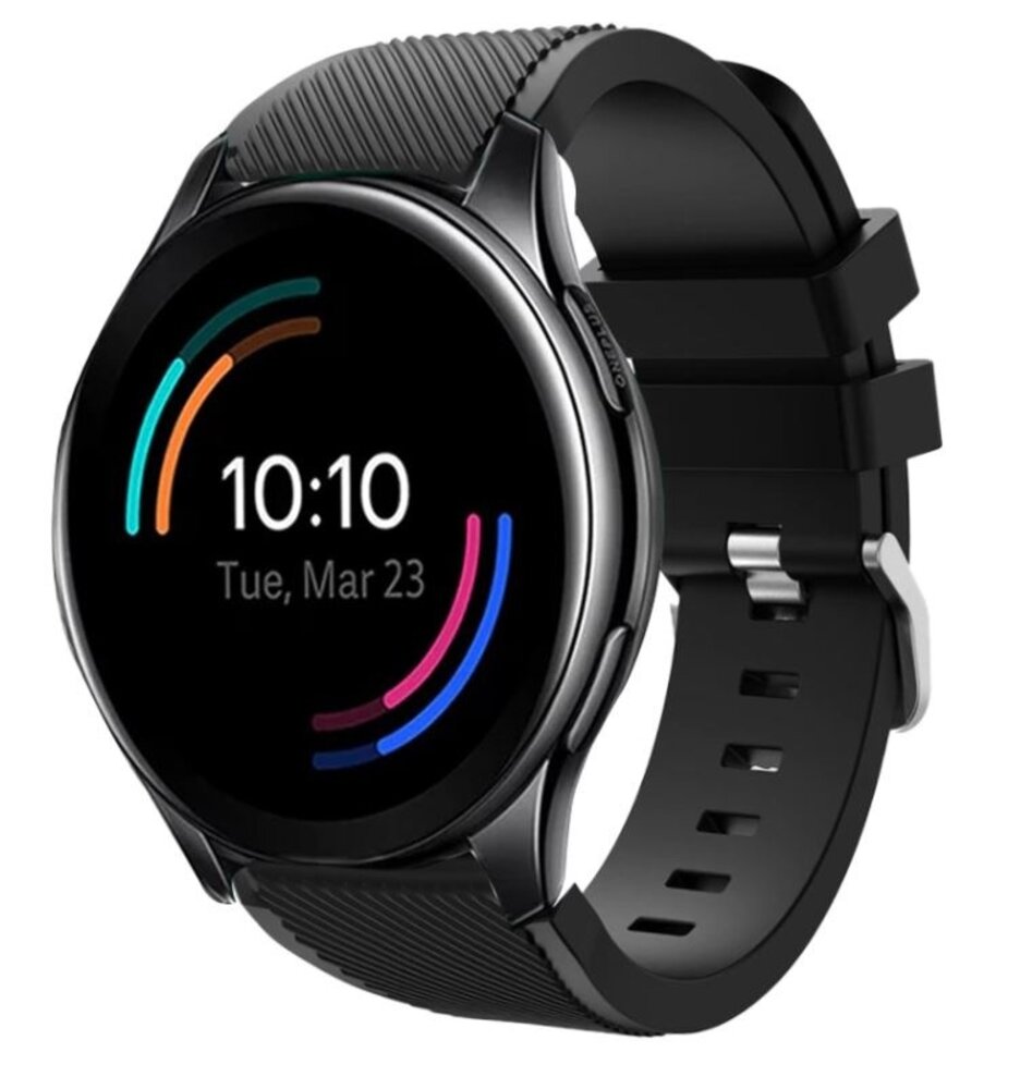 Strap-it® Strap-it OnePlus Watch 3 siliconen bandje (zwart)