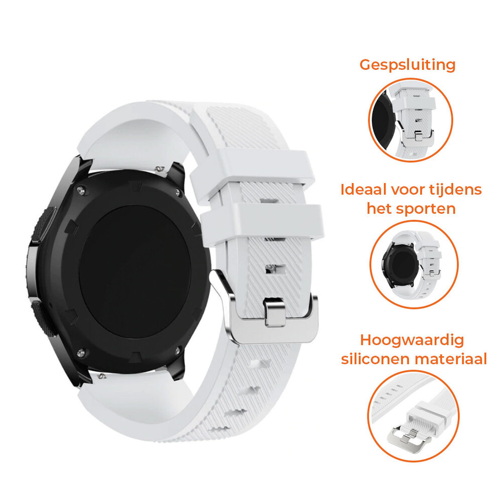Strap-it® Strap-it OnePlus Watch 3 siliconen bandje (wit)