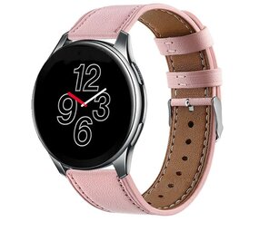 Strap-it® OnePlus Watch 3 leren bandje (roze)