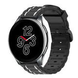 Strap-it® OnePlus Watch 3 sport gesp band (zwart/wit)