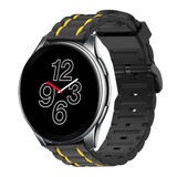 Strap-it® OnePlus Watch 3 sport gesp band (zwart/geel)
