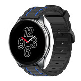 Strap-it® OnePlus Watch 3 sport gesp band (zwart/blauw)