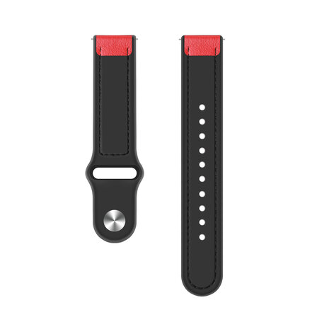 Strap-it® Strap-it OnePlus Watch 3 leren hybrid bandje (rood)