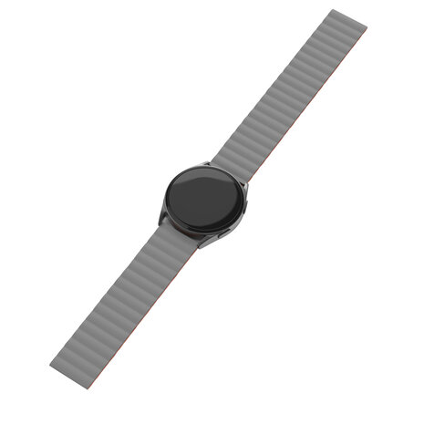 Strap-it® Strap-it OnePlus Watch 3 magnetisch siliconen bandje (grijs/oranje)