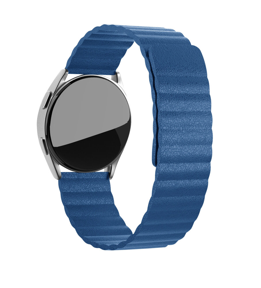 Strap-it® Strap-it OnePlus Watch 3 leren loop bandje (donkerblauw)