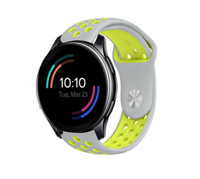 Strap-it® OnePlus Watch 3 sport band (grijs/geel)
