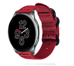 Strap-it® OnePlus Watch 3 nylon gesp band (rood)