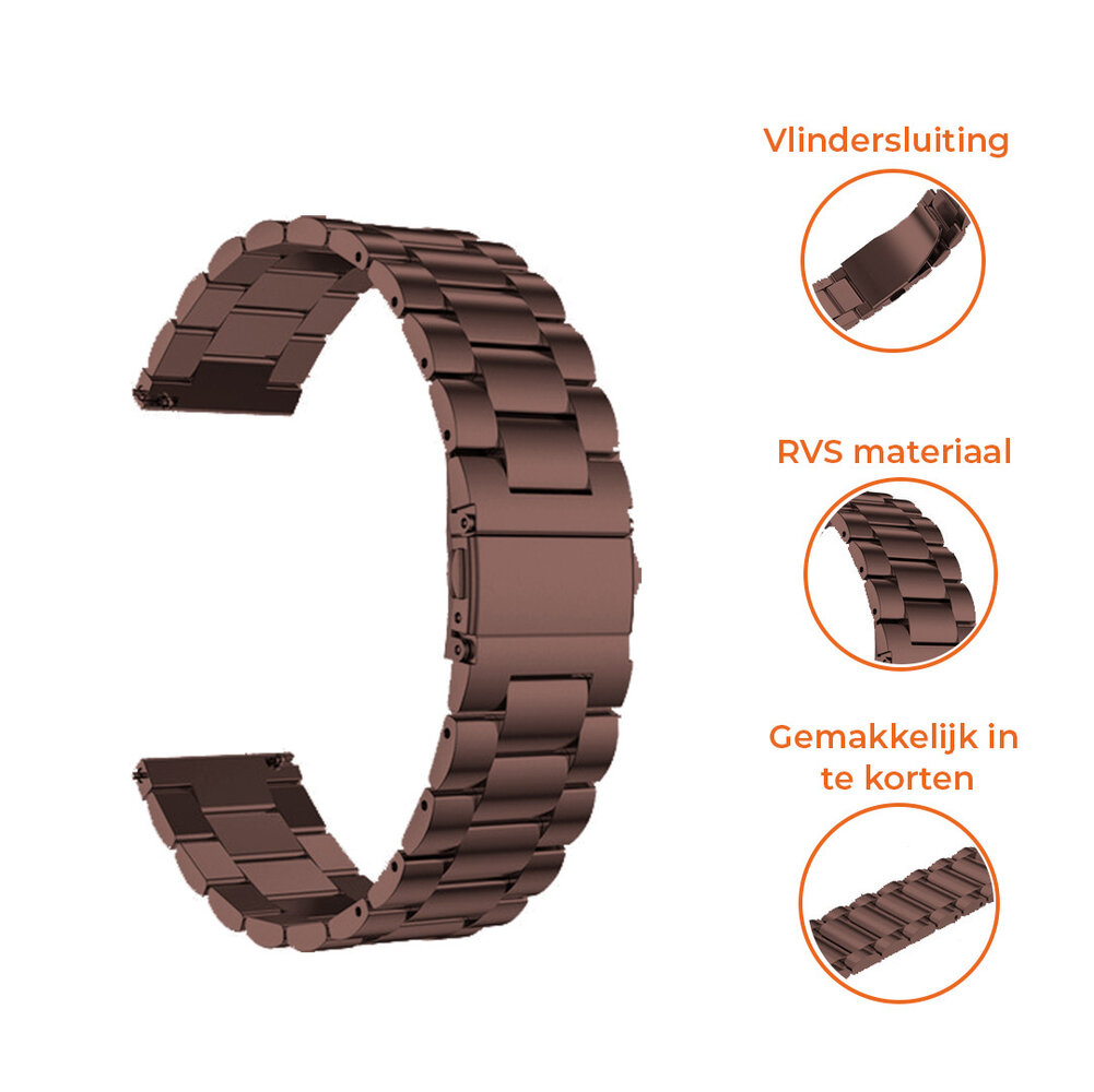 Strap-it® Strap-it OnePlus Watch 3 stalen band (brons-goud)