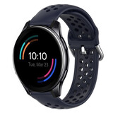 Strap-it® OnePlus Watch 3 siliconen bandje met gaatjes (donkerblauw)
