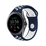 Strap-it® Fossil Gen 5e - 44mm sport band (blauw/wit)