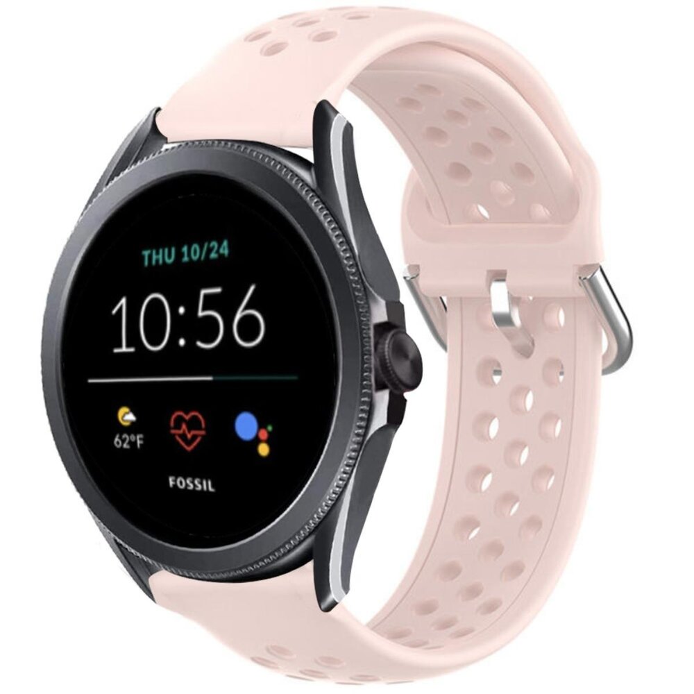 Strap-it® Strap-it Fossil Gen 5e - 44mm siliconen bandje met gaatjes (roze)