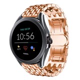 Strap-it® Fossil Gen 5e - 44mm stalen draak band (rosé goud)