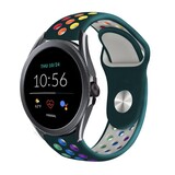 Strap-it® Fossil Gen 5e - 44mm sport band (dennengroen kleurrijk)