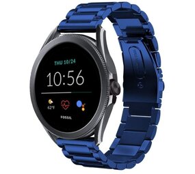 Strap-it® Fossil Gen 5e - 44mm stalen band (blauw)