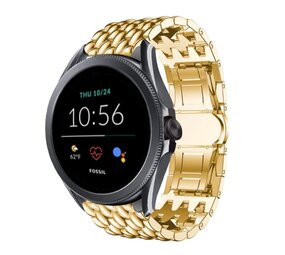 Strap-it® Fossil Gen 5e - 44mm stalen draak band (goud) Strap-it® Fossil Gen 5e - 44mm stalen draak band (goud)