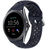 Strap-it® Fossil Gen 5e - 44mm siliconen bandje met gaatjes (donkerblauw)
