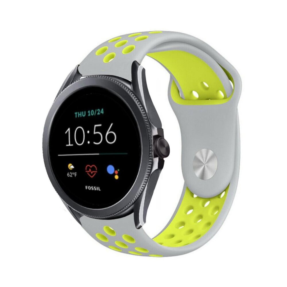 Strap-it® Strap-it Fossil Gen 5e - 44mm sport band (grijs/geel)