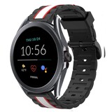Strap-it® Fossil Gen 5e - 44mm Special Edition band (zwart/wit)