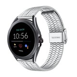 Strap-it® Fossil Gen 5e - 44mm roestvrij stalen band (zilver)
