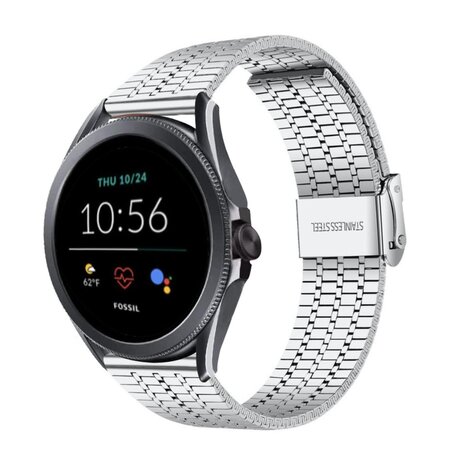 Strap-it® Strap-it Fossil Gen 5e - 44mm roestvrij stalen band (zilver) Strap-it® Strap-it Fossil Gen 5e - 44mm roestvrij stalen band (zilver)