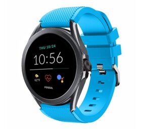 Strap-it® Fossil Gen 5e - 44mm siliconen bandje (lichtblauw)