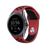 Strap-it® Fossil Gen 5e - 44mm sport band (rood/zwart)