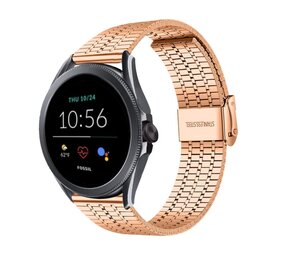 Strap-it® Fossil Gen 5e - 44mm roestvrij stalen band (rosé goud)