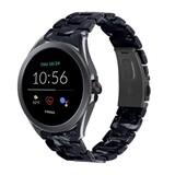 Strap-it® Fossil Gen 5e - 44mm resin band (zwart/wit)