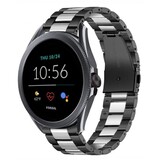 Strap-it® Fossil Gen 5e - 44mm stalen band (zwart/zilver)