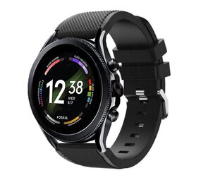 Strap-it® Fossil Gen 6 - 44mm siliconen bandje (zwart)