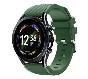 Strap-it® Fossil Gen 6 - 44mm siliconen bandje (legergroen)
