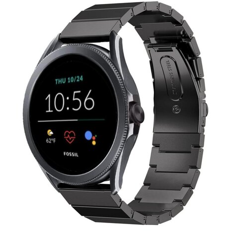 Strap-it® Strap-it Fossil Gen 5e - 44mm metalen bandje (zwart) Strap-it® Strap-it Fossil Gen 5e - 44mm metalen bandje (zwart)