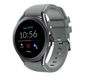 Strap-it® Fossil Gen 5e - 44mm siliconen bandje (grijs)